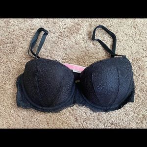 PINK Date Push Up Black Lace Bra Size 34C